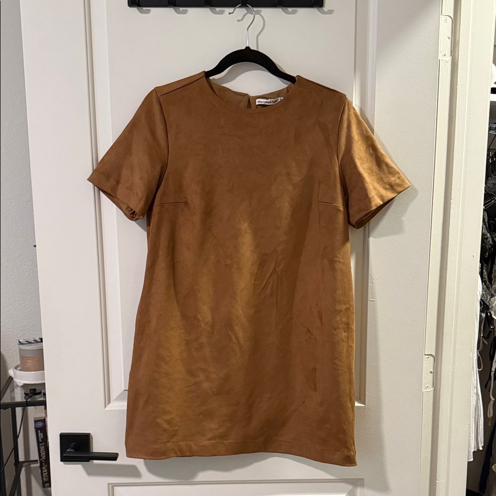 Elegant Tan Suede Dress